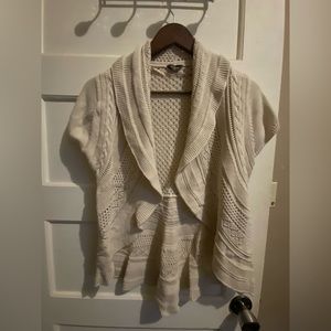 Denver Hays, lightweight knit open cardigan size large, color baige